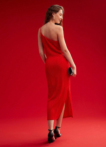 Червона святковий сукня на одне плече SHEIN однотонна