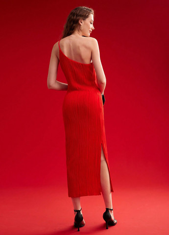 Червона святковий сукня на одне плече SHEIN однотонна