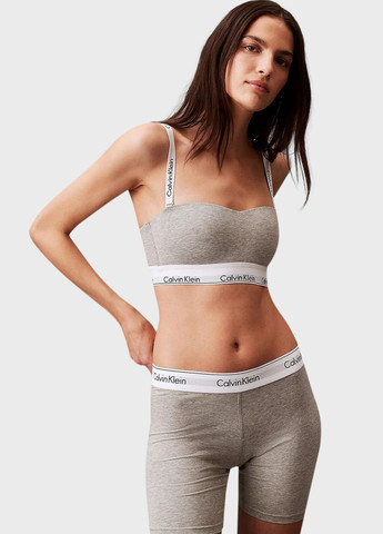 Сірий топ бюстгальтер Calvin Klein без кісточок бавовна