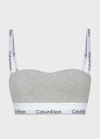 Сірий топ бюстгальтер Calvin Klein без кісточок бавовна