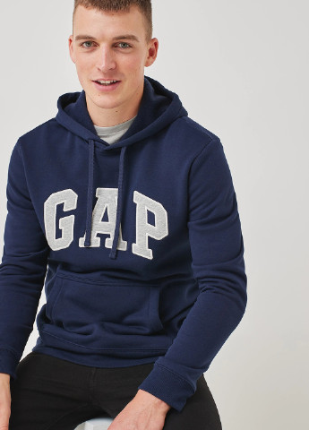 Худи Gap логотипы тёмно-синие кэжуалы хлопок, трикотаж
