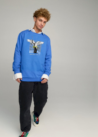 Голубой свитшот мужской oversize /no flis/ YAPPI (252386916)
