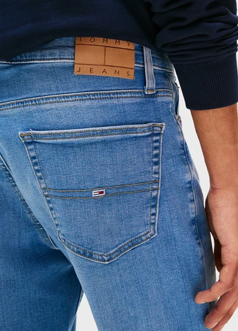 Голубые демисезонные прямые джинсы Tommy Jeans