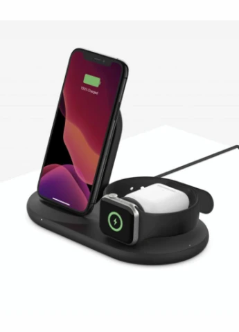 Зарядний пристрій 3-in-1 Wireless Pad / Stand / Apple Watch, black (WIZ001VFBK) Belkin (216637914)