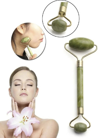 Кварцевый массажер для лица Flawless Facial Roller Massager от морщин и темных кругов Good Idea зелёный