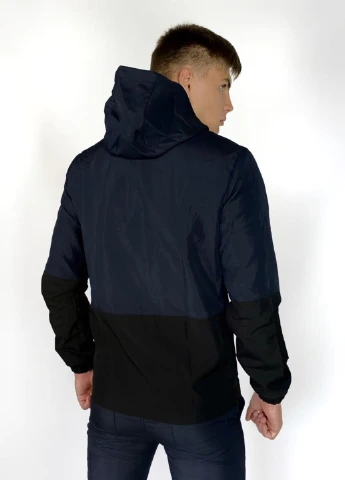 Комбінована демісезонна куртка softshell light синьо-чорна Intruder