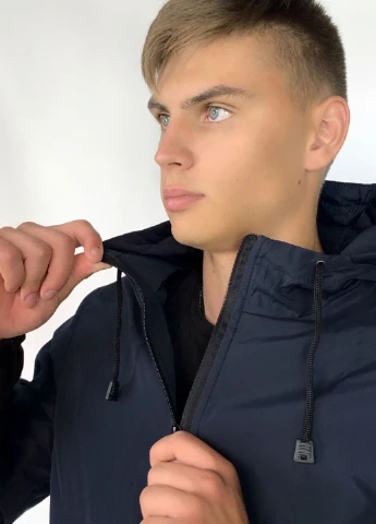 Комбінована демісезонна куртка softshell light синьо-чорна Intruder