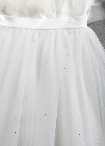 Белое праздничный, коктейльное платье с пышной юбкой SHEIN однотонное