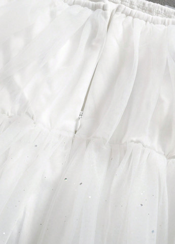 Белое праздничный, коктейльное платье с пышной юбкой SHEIN однотонное