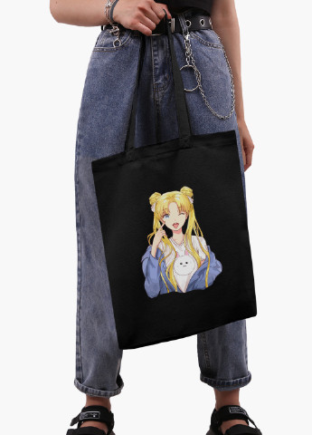 Еко сумка шоппер Сейлор Мун (Sailor Moon) (9227-2925-BK) MobiPrint (235784798)
