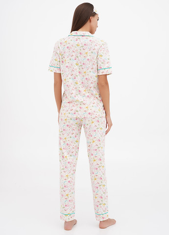 Молочная всесезон пижама (рубашка, брюки, маска) Lucci