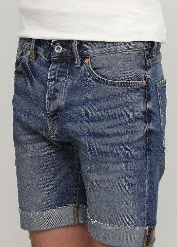 Шорты H&M тёмно-голубые джинсовые хлопок