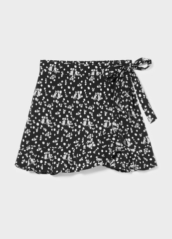 Черно-белая кэжуал с рисунком юбка C&A
