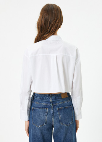 Белая классическая рубашка однотонная KOTON