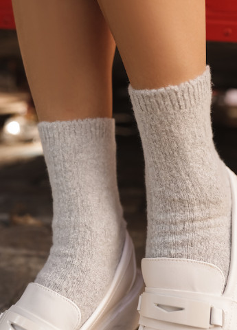 Светло-серые носки из шерсти мериноса Mo Ko Ko Socks (253412755)