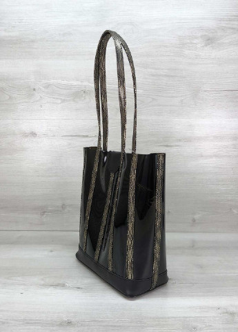 Сумка женская кросс боди силиконовая с косметичкой (wel-58602) Черная WeLassie (253982467)