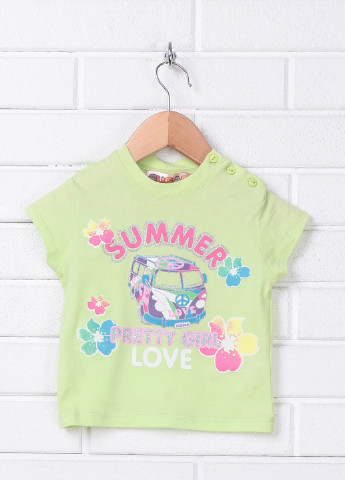 Салатовая летняя футболка с коротким рукавом Sugar