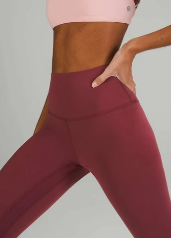 Розово-коричневые демисезонные леггинсы Lululemon Athletica