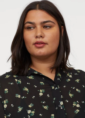 Чорна жата блуза H&M+