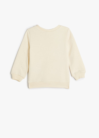 KOTON свитшот рисунок кремовый кэжуал хлопок