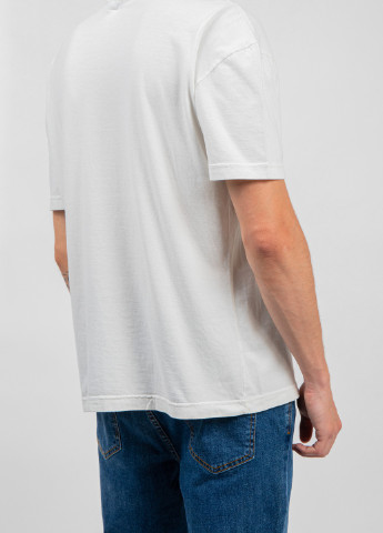 Біла біла футболка з принтом Emporio Armani