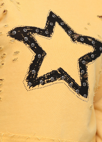 Свитшот Made in Italy - Прямой крой звезды желтый кэжуал - (149584297)