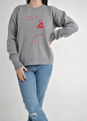 Серый демисезонный весенний хлопковый джемпер Fashion Club