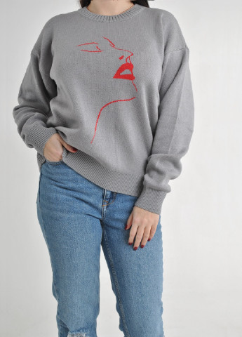 Серый демисезонный весенний хлопковый джемпер Fashion Club