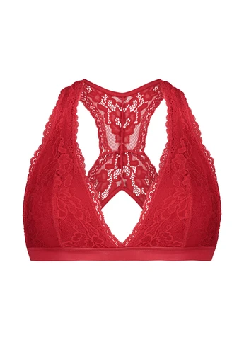 Червоний бралетт бюстгальтер Hunkemoller без кісточок поліамід