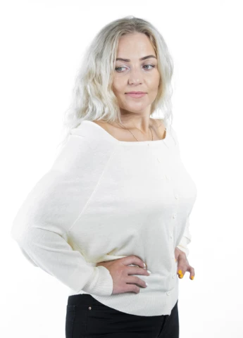Молочный демисезонный свитер женский молочный летучая мышь JEANSclub Летучая мышь