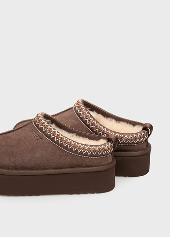 Коричневые сабо PRPY на платформе с вышивкой, с тиснением, с логотипом