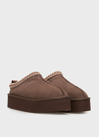 Коричневые сабо PRPY на платформе с вышивкой, с тиснением, с логотипом