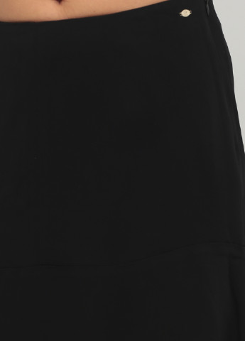 Черная кэжуал однотонная юбка Massimo Dutti а-силуэта (трапеция)