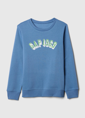 Синий свитшот Gap логотип без декора (337172019)