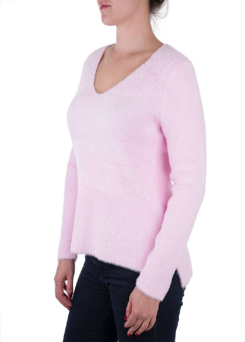 Пуловер Oui - крой однотонный розовый кэжуал - (219719515)
