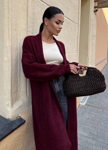 Бордовый демисезонный кардиган No Brand