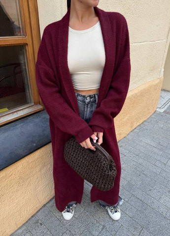 Бордовый демисезонный кардиган No Brand