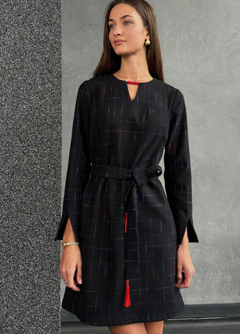 Темно-синя кежуал сукня футляр No Brand в клітинку