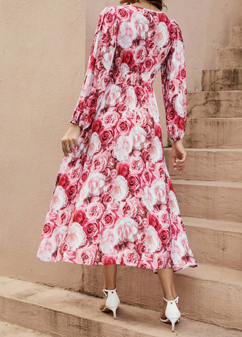 Червона кежуал сукня SHEIN троянди