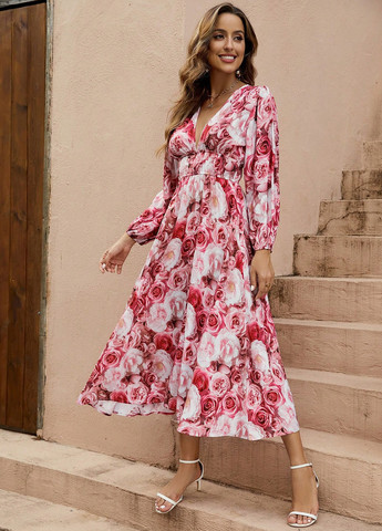 Червона кежуал сукня SHEIN троянди