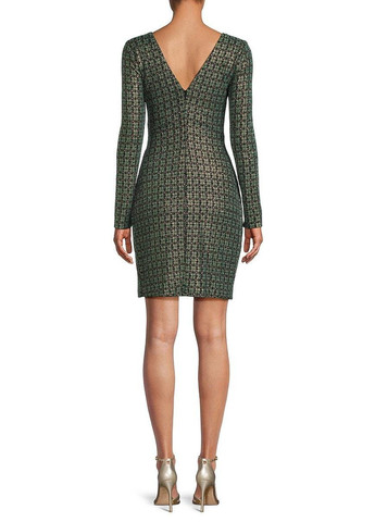 Зеленое кэжуал платье на запах Guess в клетку