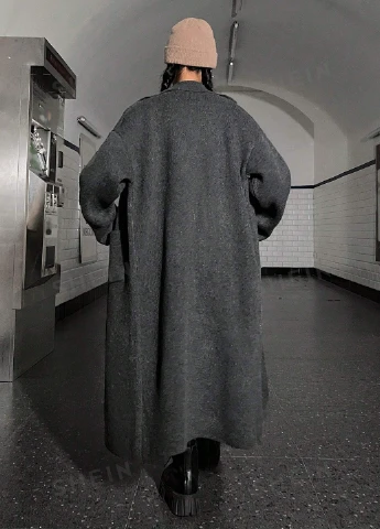 Серый зимний кардиган SHEIN