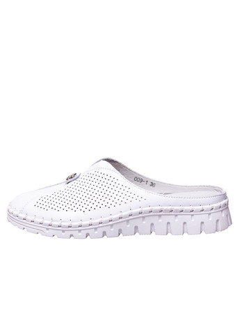 Белые шлепанцы ALLSY с камнями, с брошкой