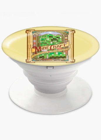 Попсокет (Popsockets) тримач для смартфону Майнкрафт (Minecraft) (8754-1178) Чорний MobiPrint (216748474)