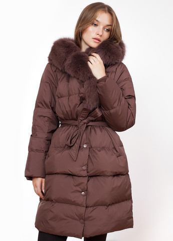 Коричневий зимній Пуховик Yehe