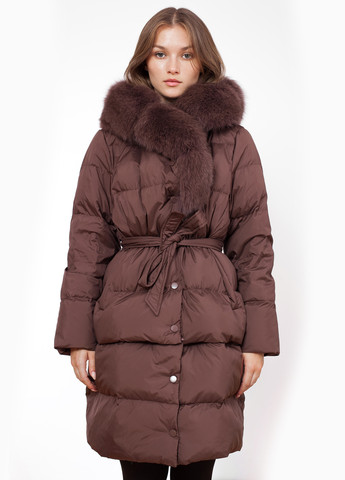 Коричневий зимній Пуховик Yehe