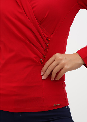 Красная блуза на запах Sassofono