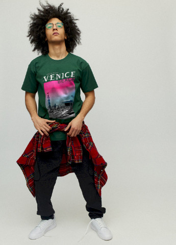 Темно-зеленая футболка мужская YAPPI