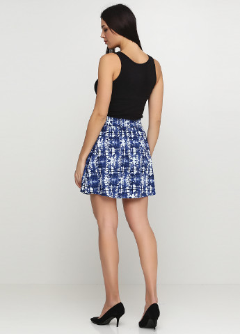 Темно-синяя кэжуал с абстрактным узором юбка H&M мини