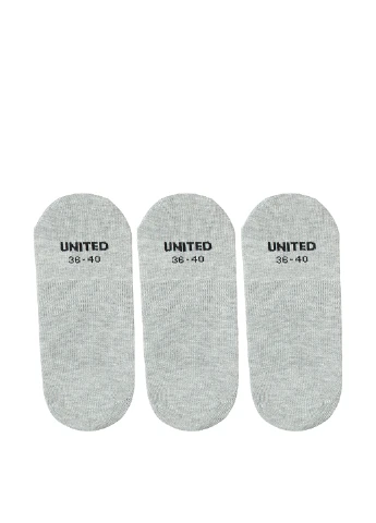 Серые носки (3 пары) UNITED4 однотонные (329059802)